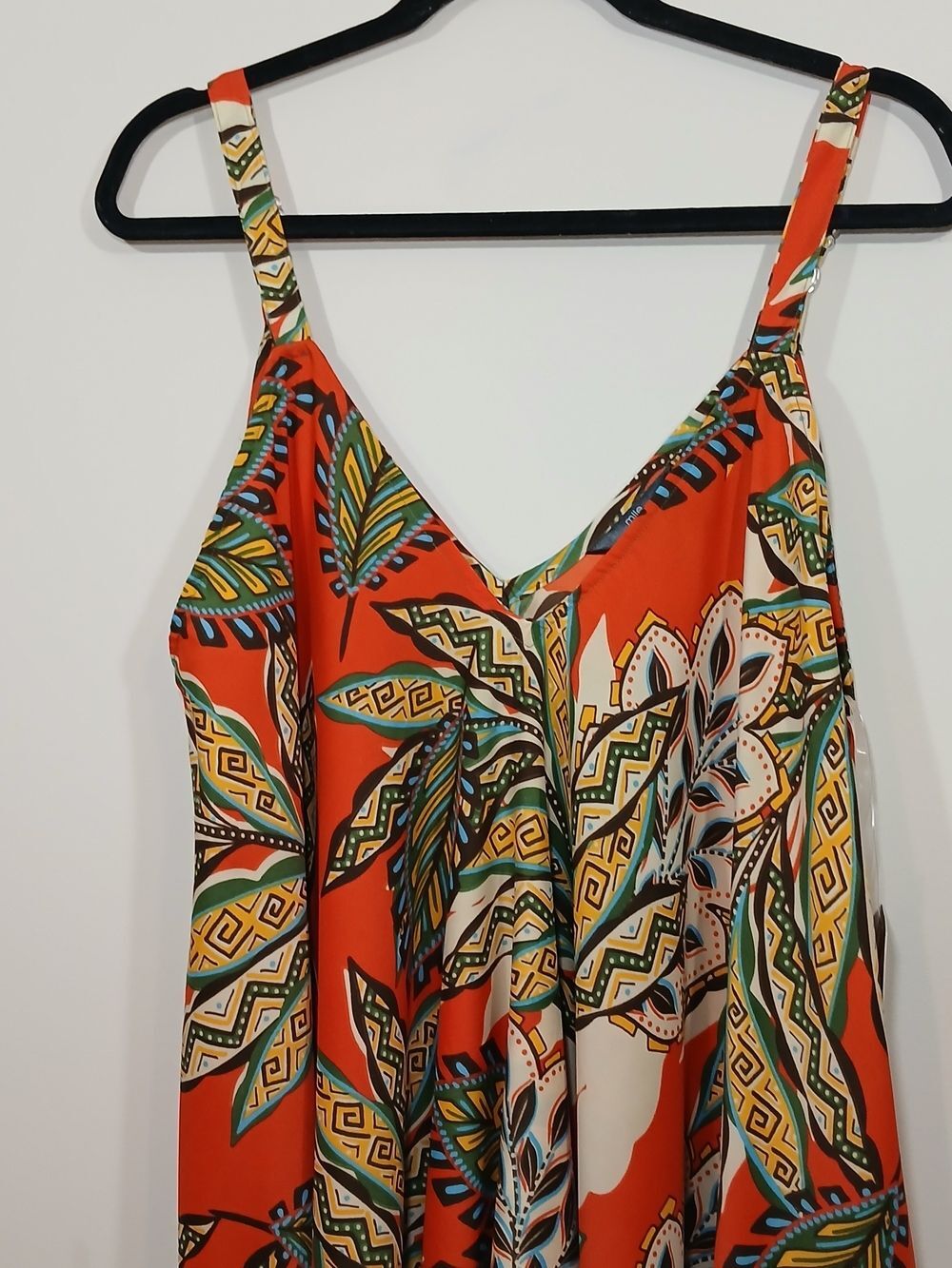 NWT Mlle Gabrielle Tropical Handkerchief Hem Dress Size 1X Boho Tropical - Picture 8 of 9